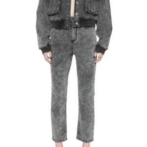 Rebecca Minkoff New Retro Vibes Acid Wash Cropped Studded Women's JEAN SIZE:16W